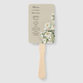 Daisy Wildflower Boho Wedding Program Hand Fan Fächer (Vorderseite)