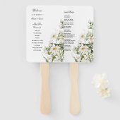 Daisy Wildflower Boho Wedding Program Hand Fan Fächer (Vorne und Hinten)