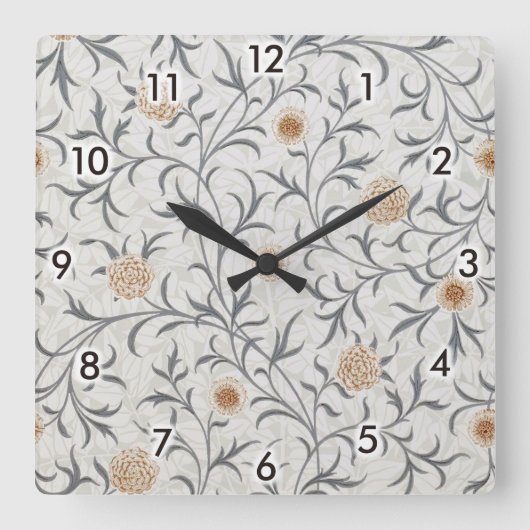 Daisy, William Morris Quadratische Wanduhr (Vorderseite)