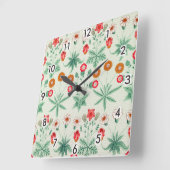 Daisy, William Morris Quadratische Wanduhr (Winkel)