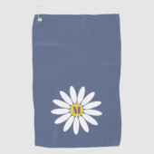 Daisy with Initial Blue Golfhandtuch (Vorderseite)