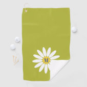 Daisy with Initial Lime Green Golfhandtuch (Insitu)