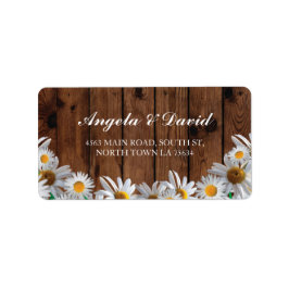 Daisy Wood floral Rustic Elegante Address Labels Adressaufkleber