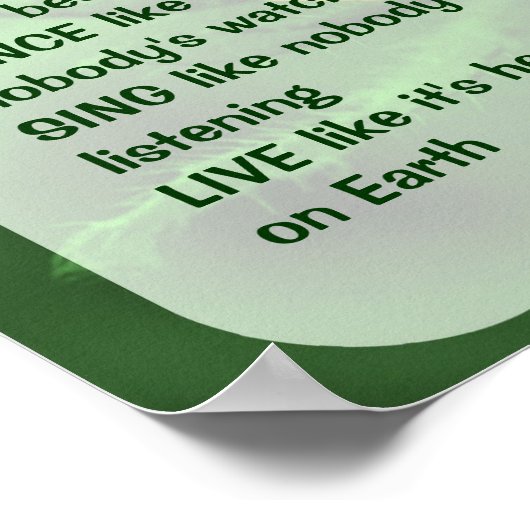 Daisy Work Liebe Dance Inspiration Zitat Poster (Ecke)