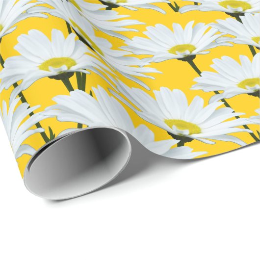 Daisy Wrapping Paper Daisy Flower Gift Paper Geschenkpapier (Rolleneckpunkt)