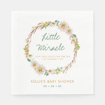 Daisy Wreath Little Miracle Baby Shower Scripting