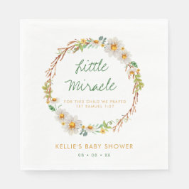 Daisy Wreath Little Miracle Baby Shower Scripting Serviette