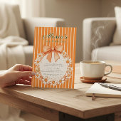 Daisy Wreath Orange Stripe Birthday invitation Einladung