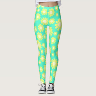 Daisy Yellow Aquamarin Leggings