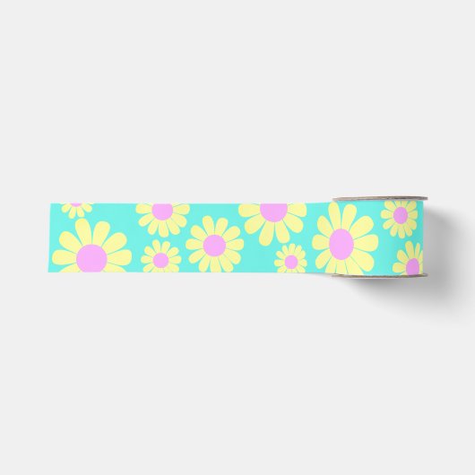 Daisy Yellow Aquamarin Ripsband (Vorderseite)