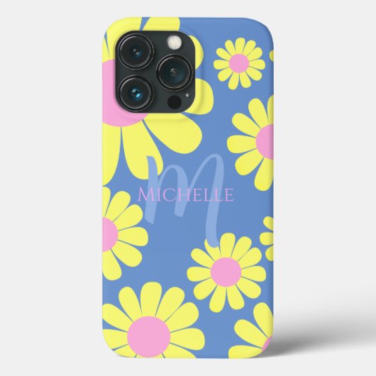 Daisy Yellow Blue Case-Mate iPhone Hülle (Rückseite)