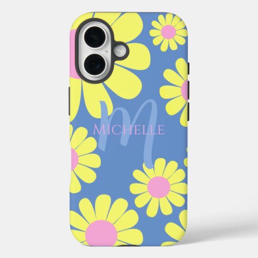 Daisy Yellow Blue Case-Mate iPhone Hülle (Rückseite)