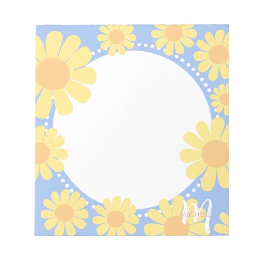 Daisy Yellow Blue Notizblock (Vorderseite)