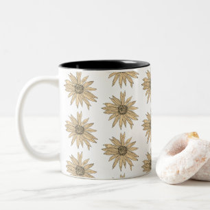 Daisy Yellow Blume Malerei Bouquet Kaffee Tasse