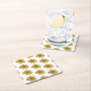 Daisy Yellow Blume Painting Pattern Rechteckiger Pappuntersetzer