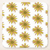 Daisy Yellow Blume Painting Pattern Rechteckiger Pappuntersetzer (Vorderseite)