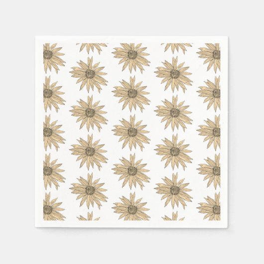 Daisy Yellow Blume Painting Pattern Serviette (Vorderseite)