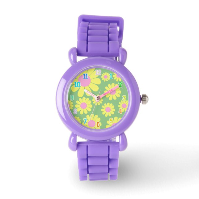Daisy Yellow Green Armbanduhr (Vorderseite)