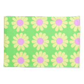 Daisy Yellow Green Monogram Kissenbezug (Rückseite)