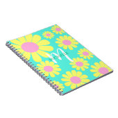 Daisy Yellow Green Monogram Notebook Notizblock (Rechte Seite)