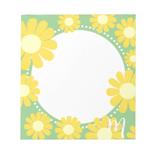 Daisy Yellow Green Notizblock (Vorderseite)