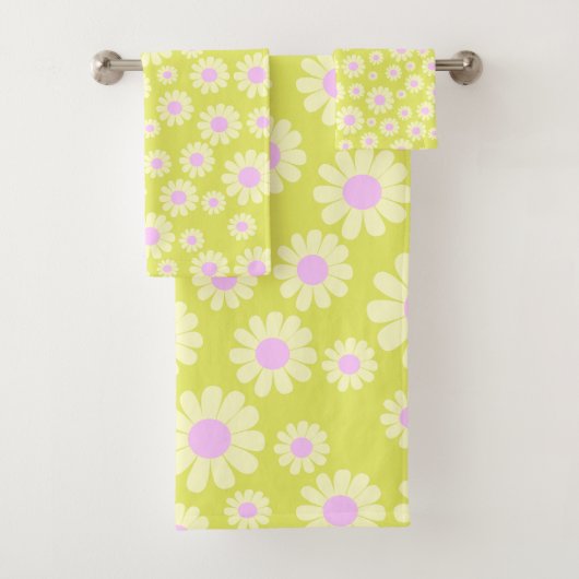 Daisy Yellow Limon Badhandtuch Set (Insitu)