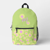 Daisy Yellow Limon Bedruckter Rucksack (Vorderseite)