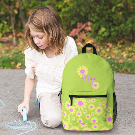 Daisy Yellow Limon Bedruckter Rucksack