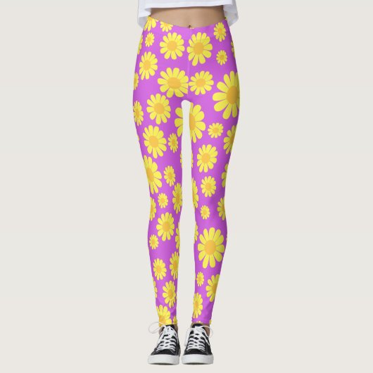 Daisy Yellow Maganta Leggings (Vorderseite)