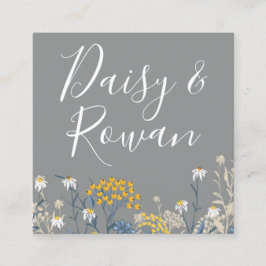 Daisy & Yellow Rowan Berries Floral Social Media Quadratische Visitenkarte