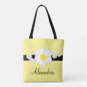 Daisy Yellow White Black Strip Tasche (Rückseite)