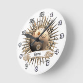 Daisy Yin Yang Runde Wanduhr (Winkel)