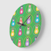 Daisyflower Matryoshka Große Wanduhr (Winkel)