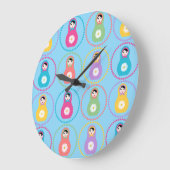 Daisyflower Matryoshka Große Wanduhr (Winkel)