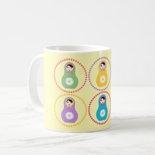 Daisyflower Matryoshka Kaffeetasse (Vorderseite Links)