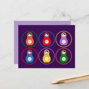 Daisyflower Matryoshka Postkarte