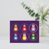 Daisyflower Matryoshka Postkarte (Stehend Vorderseite)