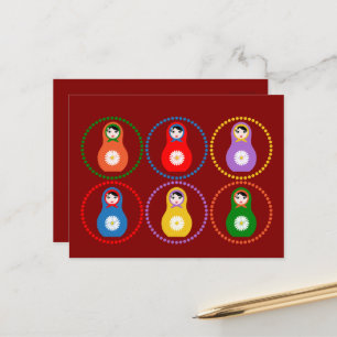 Daisyflower Matryoshka Postkarte