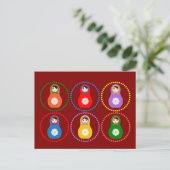 Daisyflower Matryoshka Postkarte (Stehend Vorderseite)