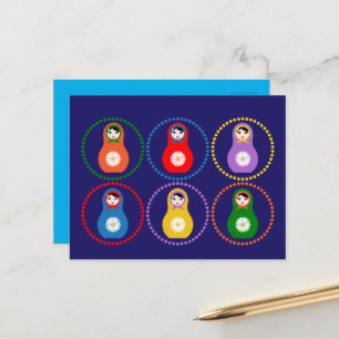 Daisyflower Matryoshka Postkarte