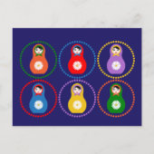 Daisyflower Matryoshka Postkarte (Vorderseite)