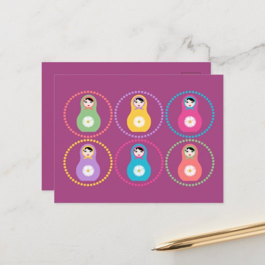 Daisyflower Missydoll Postkarte (Vorderseite/Rückseite Beispiel)