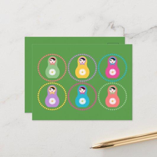 Daisyflower Missydoll Postkarte (Vorderseite/Rückseite Beispiel)