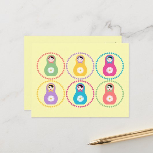 Daisyflower Missydoll Postkarte (Vorderseite/Rückseite Beispiel)