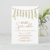 DaisyLittle Wildflower Floral Baby Sprinkle Invite Einladung (Stehend Vorderseite)