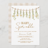DaisyLittle Wildflower Floral Baby Sprinkle Invite Einladung (Vorne/Hinten)