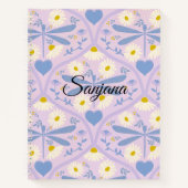 Daisy's and Dragon Print Spiral Note Book Notizblock (Vorderseite)