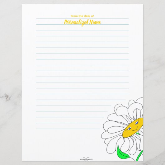 Daisy's Delight Lined Paper Sheet (Vorderseite)