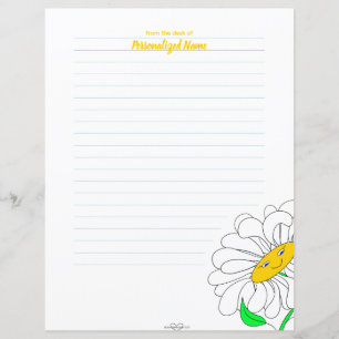 Daisy's Delight Lined Paper Sheet
