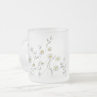 Daisy's - Weiße Aquarelldase Mattglastasse